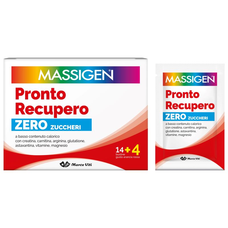 Marco Viti Farmaceutici Spa Massigen Pronto Recupero Zero Zuccheri - Integratore Per Stanchezza Ed Affaticamento - 14+4 Buste